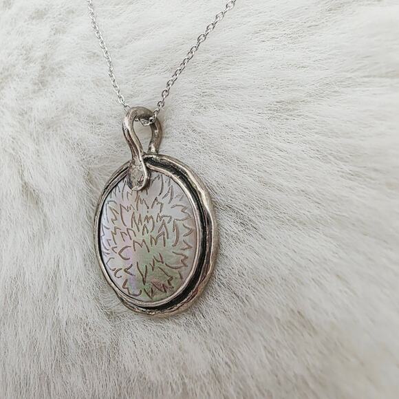 NEW Free Spirit Peyote Bird Silver Chain Necklace Lotus Flower Coin Pendant - Picture 3 of 8